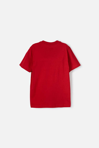 CAMISETA DE IRON MAN ROJA MANGA CORTA PARA NIÑO