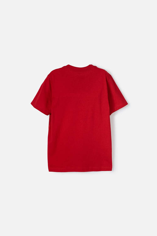 CAMISETA DE IRON MAN ROJA MANGA CORTA PARA NIÑO