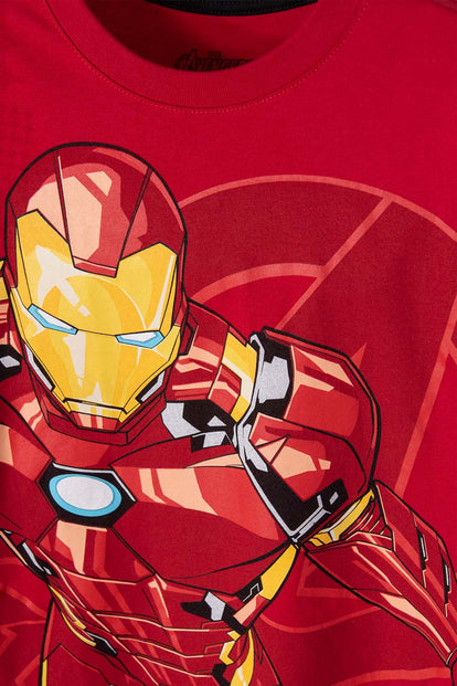 CAMISETA DE IRON MAN ROJA MANGA CORTA PARA NIÑO