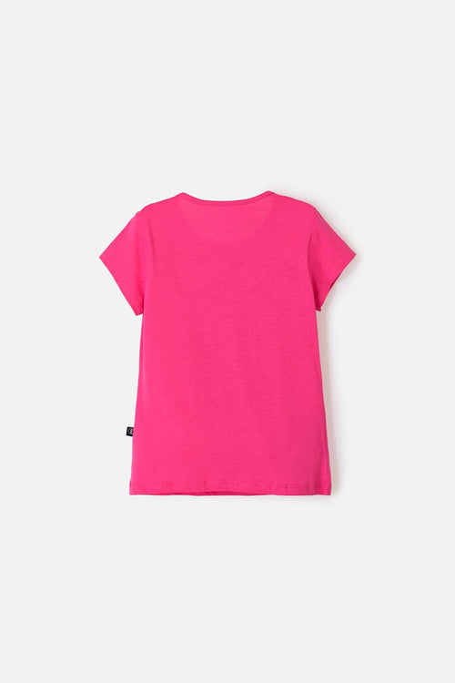 CAMISETA DE MINNIE MOUSE FUCSIA CON DETALLES BRILLANTES PARA NIÑA