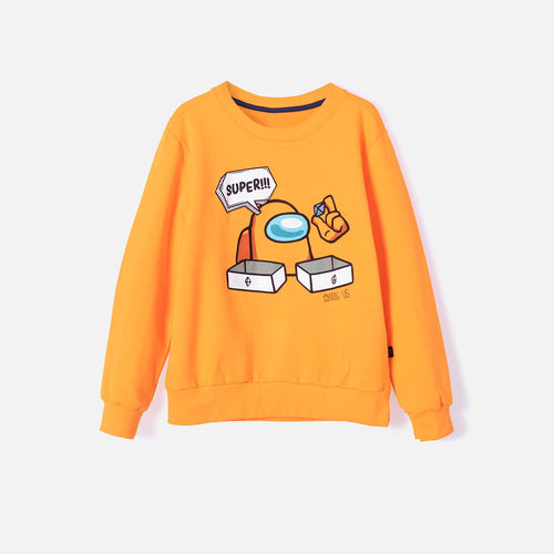 BUZO DE AMONG US CUELLO REDONDO NARANJA PARA TEEN NIÑO
