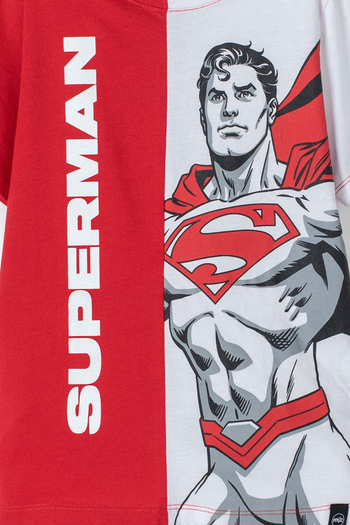 SUPERMAN SHORT-SLEEVED T-SHIRT FOR BOYS, RED AND WHITE