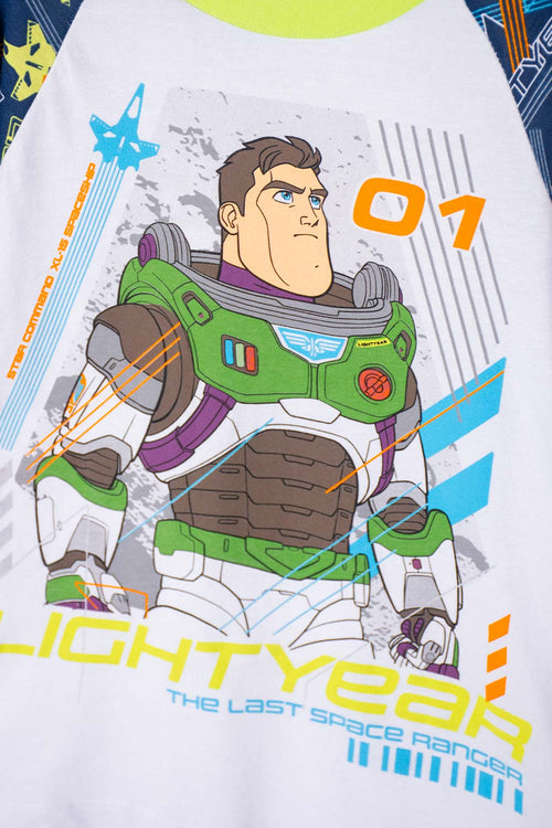 PIJAMA DE NIÑO, MANGA CORTA/ PANTALÓN LARGO BLANCA/AZUL/VERDE DE BUZZ LIGHTYEAR