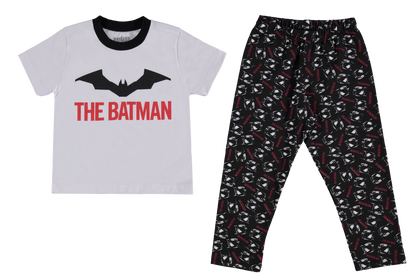 PIJAMA DE NIÑO, DE PANTALÓN LARGO NEGRO/BLANCO DE BATMAN