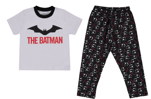 PIJAMA DE NIÑO, DE PANTALÓN LARGO NEGRO/BLANCO DE BATMAN