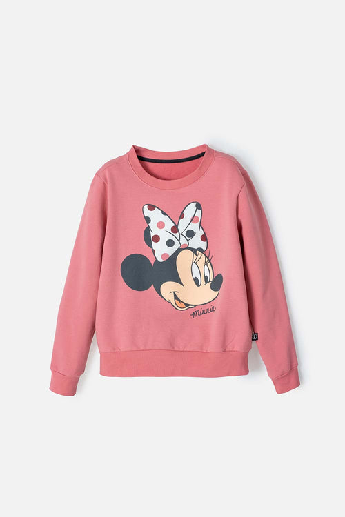 BUZO DE MINNIE MOUSE CERRADO ROSADO PARA NIÑA