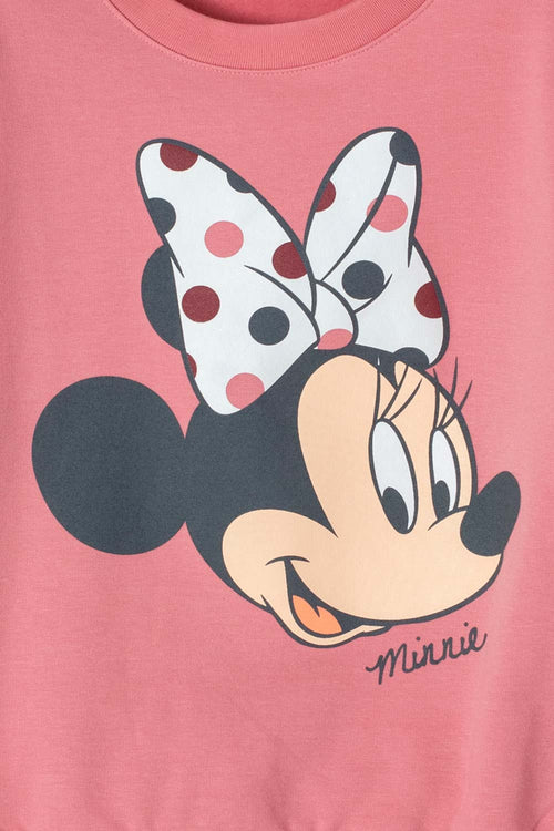 BUZO DE MINNIE MOUSE CERRADO ROSADO PARA NIÑA