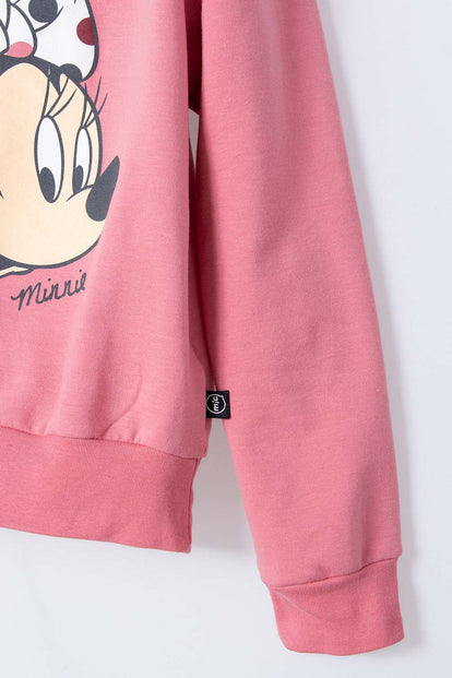 BUZO DE MINNIE MOUSE CERRADO ROSADO PARA NIÑA