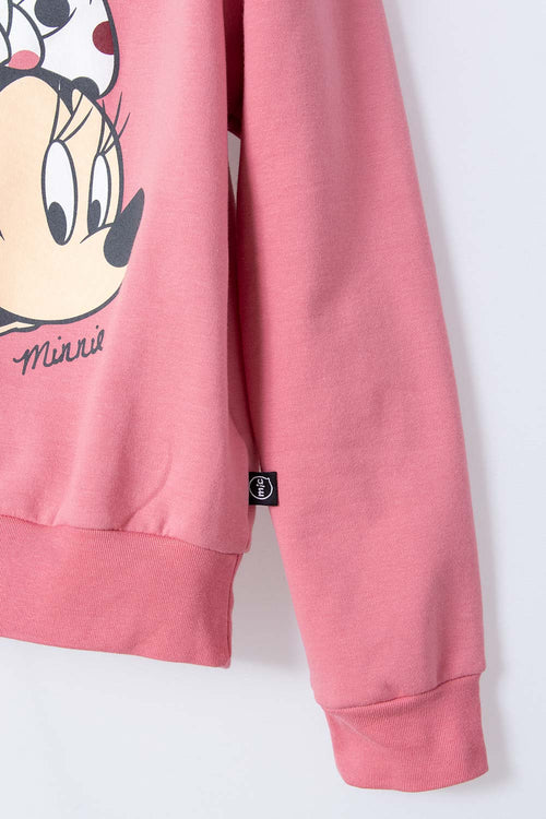 BUZO DE MINNIE MOUSE CERRADO ROSADO PARA NIÑA
