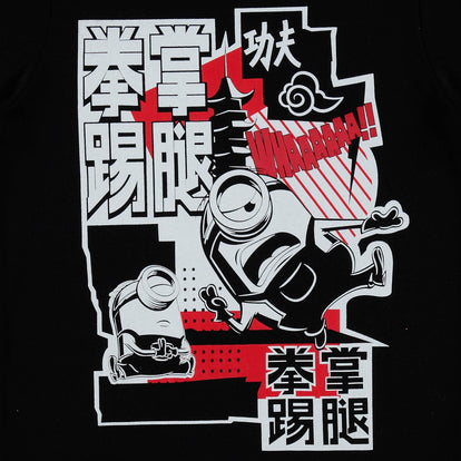 CAMISETA DE MINIONS MANGA CORTA NEGRA PARA NIÑO