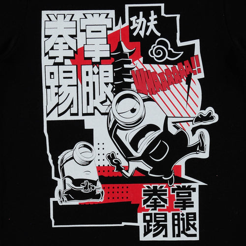 BOYS' BLACK SHORT SLEEVE MINIONS T-SHIRT