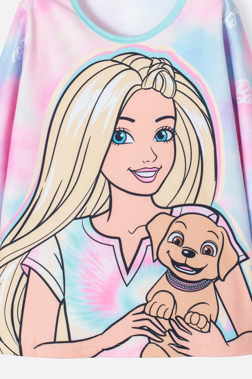 PIJAMA DE BARBIE MANGA LARGA  MULTICOLOR PARA NIÑA