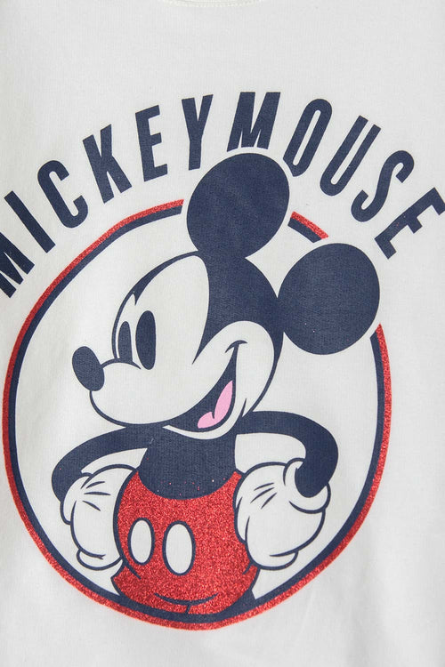 BUZO DE MICKEY MOUSE CERRADO MARFIL PARA NIÑA