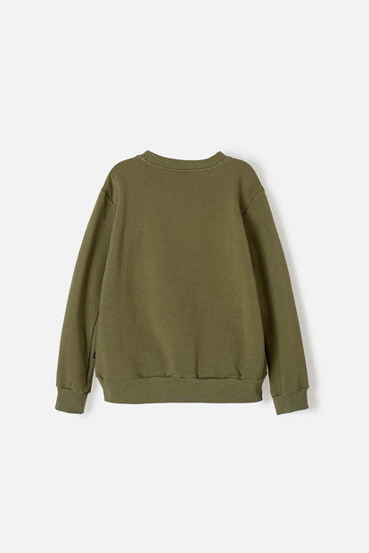 BUZO DE HULK CERRADO VERDE MILITAR PARA NIÑO