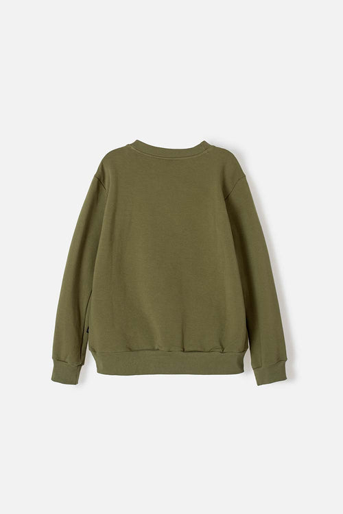 BUZO DE HULK CERRADO VERDE MILITAR PARA NIÑO
