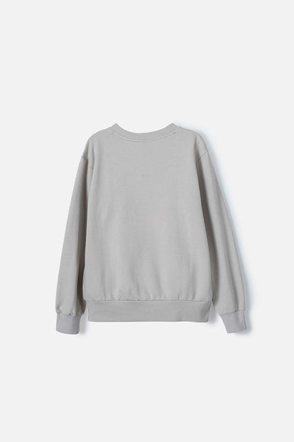 BUZO DE JURASSIC WORLD CUELLO REDONDO GRIS NIEBLA PARA NIÑO
