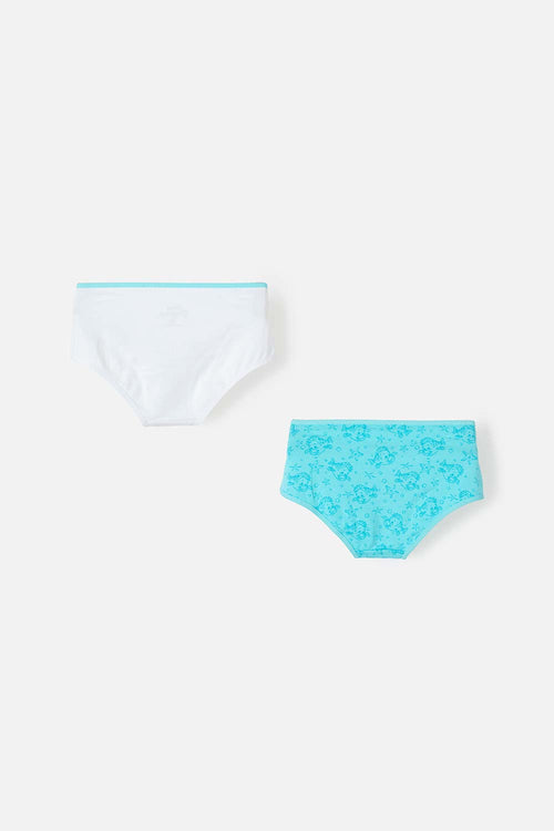 PACK X2 PANTIES, AZUL/BLANCA DE LA SIRENITA