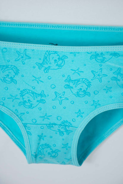 PACK X2 PANTIES, AZUL/BLANCA DE LA SIRENITA