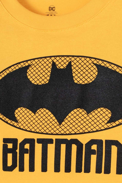 CAMISETA DE BATMAN MANGA CORTA AMARILLA PARA NIÑO