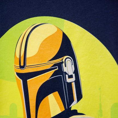 CAMISETA DE MANDALORIAN MANGA CORTA AZUL OSCURO PARA NIÑO
