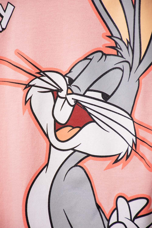 CAMISETA DE BUGS BUNNY MANGA CORTA MANDARINA PARA NIÑA