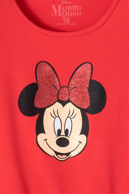 VESTIDO DE MINNIE MOUSE CON FALDA DE TUTÚ  ROJO PARA NIÑA
