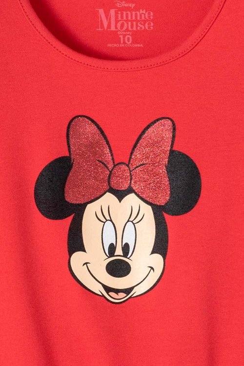 VESTIDO DE MINNIE MOUSE CON FALDA DE TUTÚ  ROJO PARA NIÑA