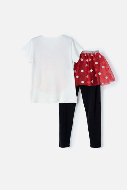 CONJUNTO DE MINNIE MOUSE MULTICOLOR DE PANTALÓN LARGO PARA NIÑA