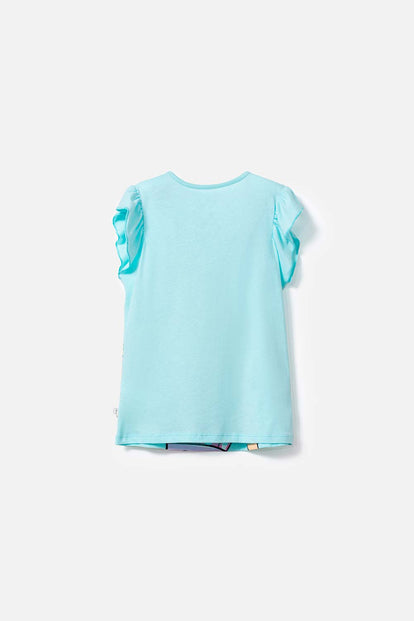 CAMISETA DE BARBIE CON BOLERO EN MANGA AZUL PARA NIÑA