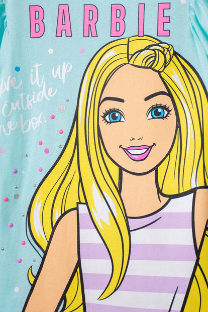 CAMISETA DE BARBIE CON BOLERO EN MANGA AZUL PARA NIÑA