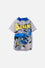 CAMISETA DE BATMAN CON CAPUCHA GRIS Y AZUL PARA NIÑO