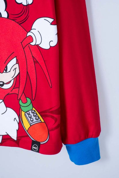 PIJAMA DE SONIC DE PANTALÓN LARGO ROJA PARA NIÑO