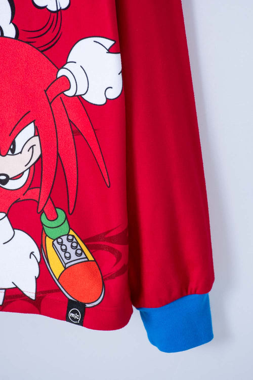 PIJAMA DE SONIC DE PANTALÓN LARGO ROJA PARA NIÑO