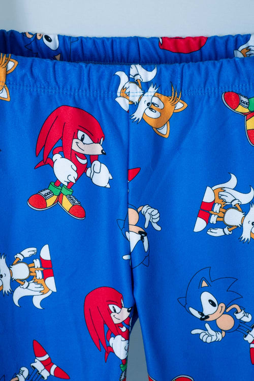 PIJAMA DE SONIC DE PANTALÓN LARGO ROJA PARA NIÑO