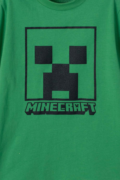 BOY'S SHORT SLEEVE GREEN MINECRAFT T-SHIRT