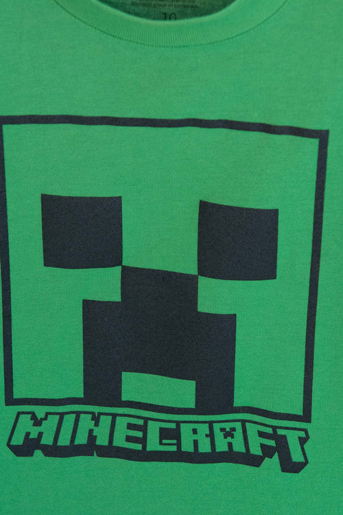BOY'S SHORT SLEEVE GREEN MINECRAFT T-SHIRT