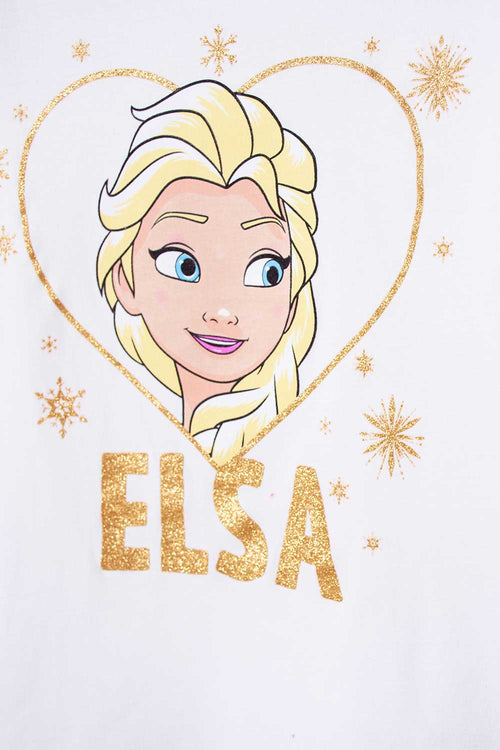 CAMISETA DE FROZEN MARFIL MANGA CORTA PARA NIÑA