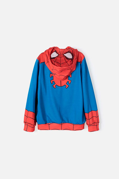BUZO DE SPIDER-MAN ABIERTO ROJO Y AZUL PARA NIÑO