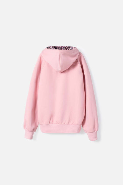 BUZO DE MINNIE MOUSE  CON CAPUCHA ROSADO PARA NIÑA