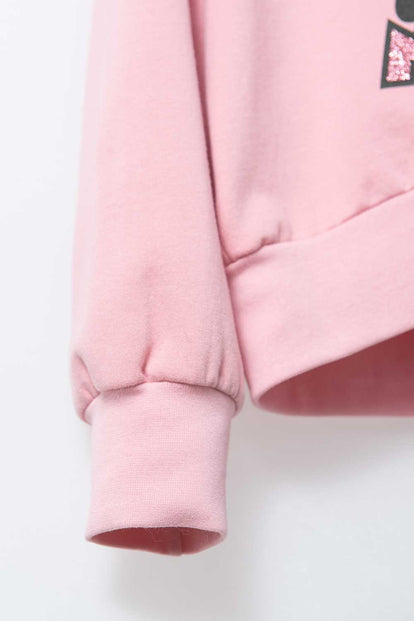 BUZO DE MINNIE MOUSE  CON CAPUCHA ROSADO PARA NIÑA
