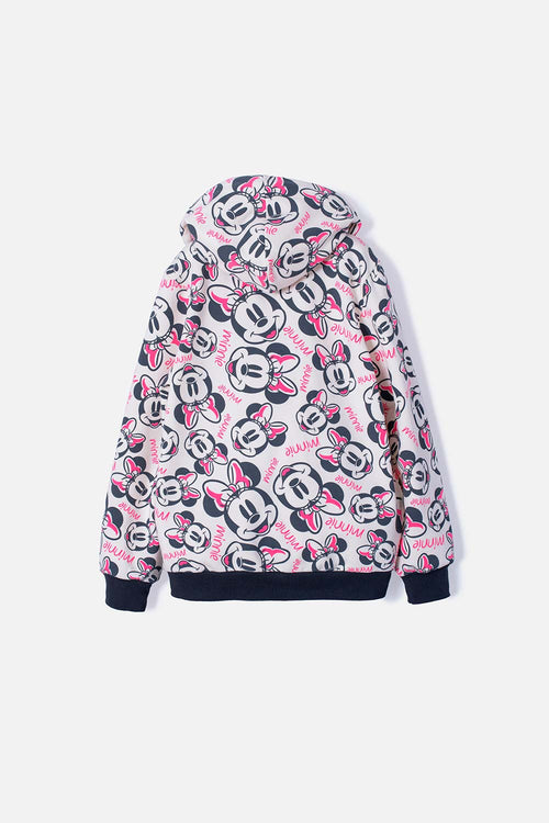 BUZO DE MINNIE MOUSE CON CAPUCHA MULTICOLOR PARA NIÑA