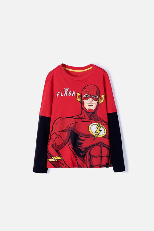 FLASH RED LONG SLEEVE T-SHIRT FOR BOYS