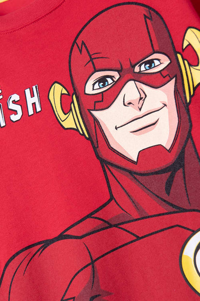 CAMISETA DE FLASH ROJA MANGA LARGA PARA NIÑO