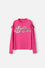 CAMISETA DE BARBIE MANGA LARGA FUCSIA PARA NIÑA