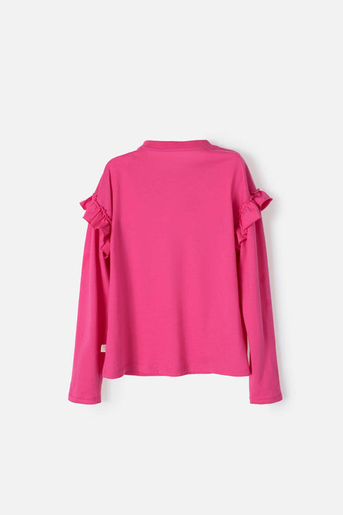 CAMISETA DE BARBIE MANGA LARGA FUCSIA PARA NIÑA