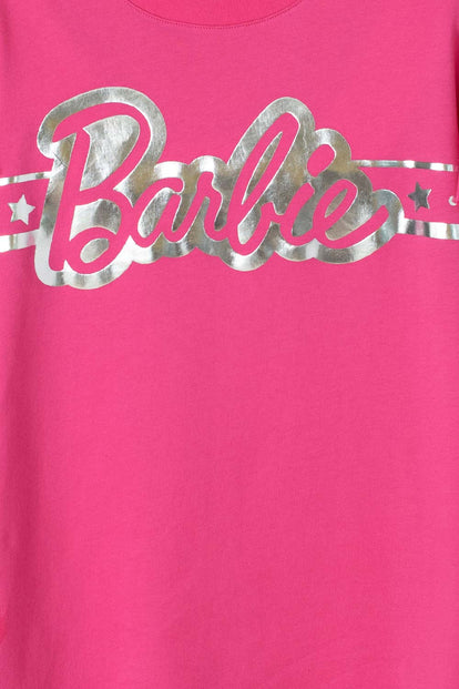 CAMISETA DE BARBIE MANGA LARGA FUCSIA PARA NIÑA