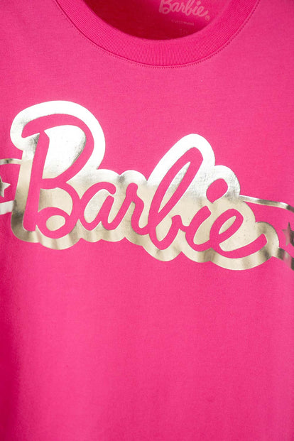 CAMISETA DE BARBIE MANGA LARGA FUCSIA PARA NIÑA