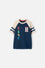 CAMISETA DE HARRY POTTER AZUL OSCURA Y CAQUI MANGA CORTA PARA NIÑO