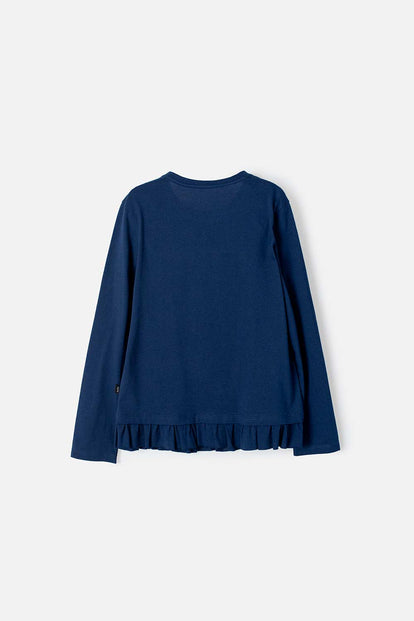 CAMISETA DE HARRY POTTER AZUL MANGA LARGA PARA NIÑA