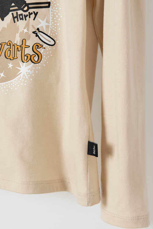 GIRLS' KHAKI LONG-SLEEVED HARRY POTTER T-SHIRT